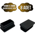 DS Yapı Dikdörtgen Demir Profil Iç Tapa Geçme Plastik Ayak Geçme Koruma PLASTIĞI(60MM x 20MM)(SİYAH) - Siyah - SİYAH - 8 ADET