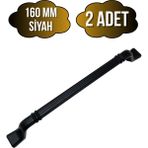 DS Yapı Havai Çizgili Siyah Metal Dolap Kulpu Mobilya ve Mutfak Dolap KULPU(SİYAH)(160MM) - 160mm - 2 ADET