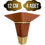 DS Yapı Irem Kahverengi Altın 12CM Plastik Ayak Mobilya Masa ve Dolap Ayağı(Kahverengi ALTIN)(12CM) - 12cm - 4 ADET