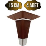 DS Yapı Irem Kahverengi Krom 15CM Plastik Ayak Mobilya Masa ve Dolap Ayağı(Kahverengi KROM)(15CM) - 15cm - 4 ADET