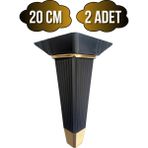 DS Yapı Irem Siyah Altın 20CM Plastik Ayak Mobilya Masa ve Dolap AYAĞI(20CM)(SİYAH - Altın) - 20cm - 2 ADET