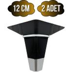 DS Yapı Irem Siyah Krom 12CM Plastik Ayak Mobilya Masa ve Dolap Ayağı(Siyah KROM)(12CM) - 12cm - 2 ADET