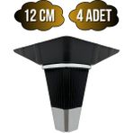 DS Yapı Irem Siyah Krom 12CM Plastik Ayak Mobilya Masa ve Dolap Ayağı(Siyah KROM)(12CM) - 12cm - 4 ADET