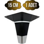 DS Yapı Irem Siyah Krom 15CM Plastik Ayak Mobilya Masa ve Dolap Ayağı(Siyah KROM)(15CM) - 15cm - 1 ADET