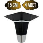 DS Yapı Irem Siyah Krom 15CM Plastik Ayak Mobilya Masa ve Dolap Ayağı(Siyah KROM)(15CM) - 15cm - 4 ADET