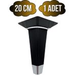 DS Yapı Irem Siyah Krom 20CM Plastik Ayak Mobilya Masa ve Dolap AYAĞI(20CM)(SİYAH - Krom) - 20cm - 1 ADET