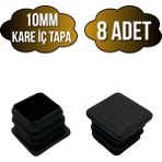 DS Yapı Kare Demir Profil Iç Tapa Geçme Plastik Ayak Geçme Koruma PLASTIĞI(10MM)(SİYAH) - Siyah - SİYAH - 8 ADET