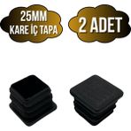 DS Yapı Kare Demir Profil Iç Tapa Geçme Plastik Ayak Geçme Koruma PLASTIĞI(25MM)(SİYAH) - Siyah - SİYAH - 2 ADET