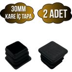 DS Yapı Kare Demir Profil Iç Tapa Geçme Plastik Ayak Geçme Koruma PLASTIĞI(30MM)(SİYAH) - Siyah - SİYAH - 2 ADET