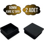 DS Yapı Kare Demir Profil Iç Tapa Geçme Plastik Ayak Geçme Koruma PLASTIĞI(50MM)(SİYAH) - Siyah - SİYAH - 2 ADET