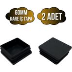 DS Yapı Kare Demir Profil Iç Tapa Geçme Plastik Ayak Geçme Koruma PLASTIĞI(60MM)(SİYAH) - Siyah - SİYAH - 2 ADET