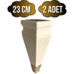 DS Yapı Kule Desenli Krem Plastik Ayak Mobilya Masa ve Dolap AYAĞI(18CM - 23CM)(KREM - Altın) - 23cm - 2 ADET