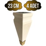 DS Yapı Kule Desenli Krem Plastik Ayak Mobilya Masa ve Dolap AYAĞI(18CM - 23CM)(KREM - Altın) - 23cm - 4 ADET