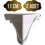 DS Yapı Lükens Şeritli 11cm Plastik Ayak Mobilya Masa ve Dolap Ayağı(BEYAZ)(11CM) - 11cm - 2 ADET