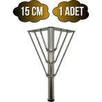 DS Yapı Metal Tel Boru Desenli Ayak Mobilya Masa ve Dolap Ayağı(Krom)(Metal) - 15cm - 1 ADET