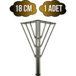DS Yapı Metal Tel Boru Desenli Ayak Mobilya Masa ve Dolap Ayağı(Krom)(Metal) - 18cm - 1 ADET