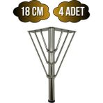 DS Yapı Metal Tel Boru Desenli Ayak Mobilya Masa ve Dolap Ayağı(Krom)(Metal) - 18cm - 4 ADET