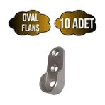 DS Yapı Oval Askı Borusu Flanşı Dolap ve Mobilya Oval Boru Flanşı(Iç Ölçüleri EN:15MM BOY:25MM) - Krom - KROM - 10 ADET