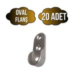 DS Yapı Oval Askı Borusu Flanşı Dolap ve Mobilya Oval Boru Flanşı(Iç Ölçüleri EN:15MM BOY:25MM) - Krom - KROM - 20 ADET