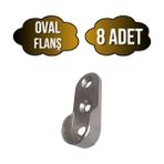 DS Yapı Oval Askı Borusu Flanşı Dolap ve Mobilya Oval Boru Flanşı(Iç Ölçüleri EN:15MM BOY:25MM) - Krom - KROM - 8 ADET