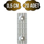 DS Yapı Plastik Beyaz Baza Papuç Dolap ve Mobilya Ayağı(Beyaz)(Boy:5cm En:1,5cm Yük:0,5cm) - BEYAZ - 20 ADET