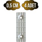 DS Yapı Plastik Beyaz Baza Papuç Dolap ve Mobilya Ayağı(Beyaz)(Boy:5cm En:1,5cm Yük:0,5cm) - BEYAZ - 4 ADET