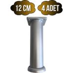 DS Yapı Plastik Gümüş Ayarlı Ayak Mobilya Masa ve Dolap AYAĞI(12CM - 15CM)(GÜMÜŞ - Gri) - 12cm - 4 ADET