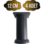 DS Yapı Plastik Siyah Ayarlanabilir Ayak Masa Dolap ve Mobilya AYAĞI(SİYAH)(10CM - 12CM - 15CM) - 12cm - 4 ADET