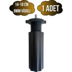 DS Yapı Siyah 14-18CM Ayarlı Plastik Orta Ayak Mobilya Masa ve Dolap AYAĞI(14-18CM)(SİYAH)(8MM Vidalı) - 14-18cm - 1 ADET