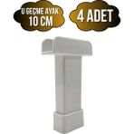 DS Yapı U Geçme Beyaz Plastik Ayarlı Ayak Mobilya Masa ve Dolap Ayağı(Beyaz)(6cm - 10CM) - 10cm - 4 ADET