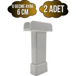 DS Yapı U Geçme Beyaz Plastik Ayarlı Ayak Mobilya Masa ve Dolap Ayağı(Beyaz)(6cm - 10CM) - 6cm - 2 ADET