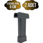DS Yapı U Geçme Gri Plastik Ayarlı Ayak Mobilya Masa ve Dolap Ayağı(Gri)(6cm - 10CM) - 6cm - 2 ADET