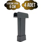 DS Yapı U Geçme Gri Plastik Ayarlı Ayak Mobilya Masa ve Dolap Ayağı(Gri)(6cm - 10CM) - 6cm - 4 ADET