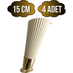 DS Yapı Yatay Desenli 15CM Krem Plastik Ayak Mobilya Masa ve Dolap Ayağı(Krem ALTIN)(15CM) - 15cm - 4 ADET