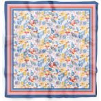 DSCARF Tek Ebat MAVİ ÇİÇEK DESENLİ KADIN Lacivert FULAR