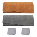 Dsffd 2 adet sert deri gözlük kılıfı, mıknatıslı kilit, kadınlar, erkekler, çocuklar için uygundur, Gri, Sarı, 16 * 6 * 3cm / 6,29 * 2,36 * 1,18 zoll
