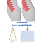 DSH Doğal Seramik Hamuru 10 Adet Tuval, Resim Tuvali Seti, Tual Ve Şövale, Ressam Tuval Şövalye Seti