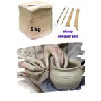 DSH Doğal Seramik Hamuru 5 kg Seramik Hamuru Seti, Kil Çamuru ebeşuar, oyun hamuru seti, havayla kuruyan kil çamur seramik beyaz
