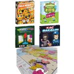 DSH Doğal Seramik Hamuru Ilkokul Ortaokul 5li Akıl Zeka Oyunları Seti-emoji Memory, Türkiye Puzzle, Domino Matematik..