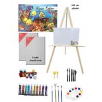 DSH Doğal Seramik Hamuru Yağlı Boya Resim Başlangıç Seti-şövale,35 * 50cm Resim Defteri Ve 2 Tuval, (ŞÖVALYE)