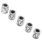dsheng 50 Adet Sakal Saç Boncuk Alaşım Sakal Takı Aksesuarları Antik Desen Spacer Boncuk Tüy Uzantıları (SILVER)