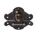 dsheng Kilit Çile Pirinç Çile Ahşap Toka, Antika Çile Ped Kilit Plakası Retro A099, Küçük Kutular Için Çileler Dekoratif Takı Sandıkları (U 82 * 65mm)