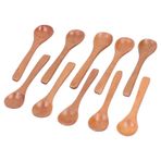dsheng Tahta Kaşık Ahşap Mini Tahta Kaşık Yuvarlak Tahta Kaşık Seti Çocuk Sofra Çay Kaşığı Çocuklarla Çatal Bıçak Takımı Sofra Mutfak Daire Çay Kaşığı Çay Yemek Kaşıkları (13 * 3cm)