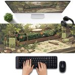 DSKGSJH Sevimli Yeşil Bitkiler Masa Matı Anime Adaçayı Mouse Pad Oyun Masası Pedi XL, Kawaii Estetik Dizüstü Bilgisayar Klavyesi ve Fare Altlığı, Masaüstü Dekor Aksesuarları Kız Kadın Ofis için Mousepad 80 cm