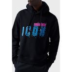 DSQUARED2 Erkek Kapüşonlu Regular Fit Sweatshirt, Siyah, M Beden