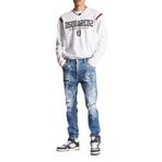 DSQUARED2 Erkek Lacivert Skinny Fit Streç Pamuklu Kot Pantolon, 46 Beden