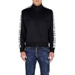 DSQUARED2 Erkek Regular Fit, Dik Yaka, Fermuarlı Sweatshirt, Siyah, XL