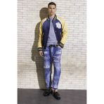 Dsquared2 Streç Pamuklu Regular Fit Kolej Yaka Bomber Ceket Erkek Ceket S74AM1451 S30664 470 - 50 - Lacivert
