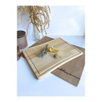 DSYapıAksesuar Doğal Ahşap Sunum Tabağı Iç Bükey Ahşap Sunumluk(BEYAZ ÇAM)(BOY:40CM EN:30CM)