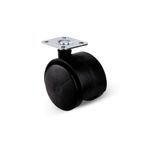 DSYapıAksesuar Düz Tabla Tekerlek 50mm Masa Sehpa Dolap Tekeri(Krom Siyah 50mm)